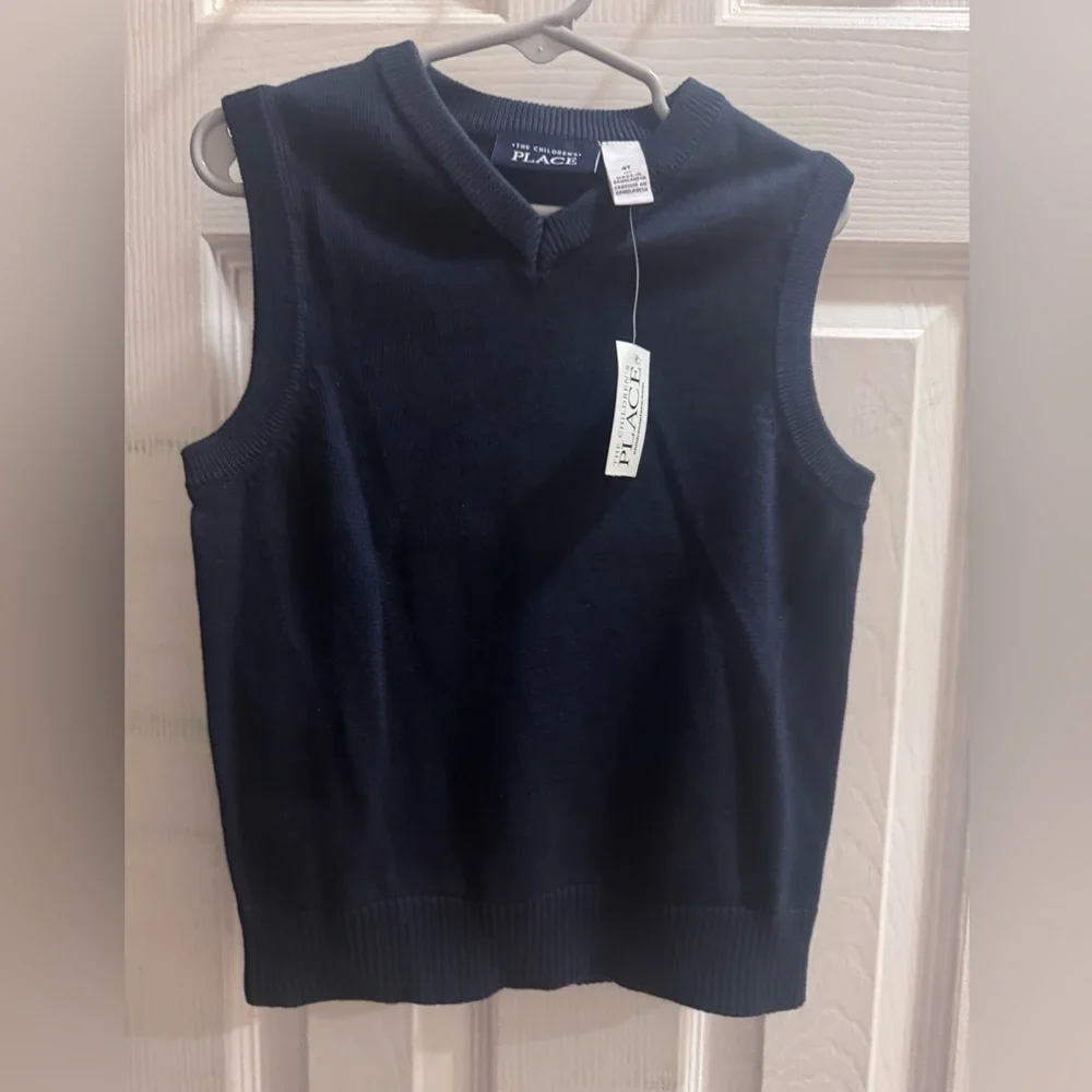 The Children’s Place Boys 4T Navy V-Neck Sweater Vest School Uniform NWT